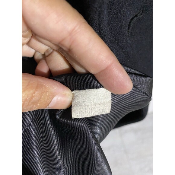 VTG Donny Brook Overcoat 10 Black Wool Velvet Collar Old Money Long Trench Coat - Picture 5 of 11